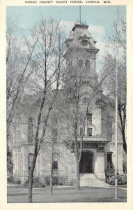 Juneau, WI Wisconsin DODGE COUNTRY COURT HOUSE Linen Mahoney Drug Store Postcard