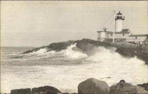 Gloucester MA Lighthouse c1920s-30s Real Photo Postcard