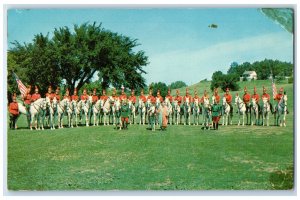 c1960 White Horse Patrol Abu Bekr Shrine Field Sioux City Iowa Vintage Postcard