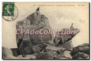 Old Postcard Roscoff Finistere Rocks Per Haridy