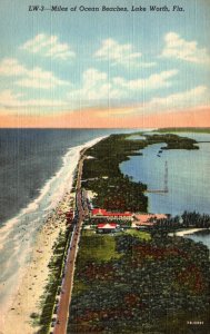 Florida Lake Worth Miles Of Ocean Beaches Curteich