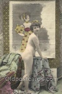 non postcard backing Nude Unused light corner wear, light yellowing on back s...