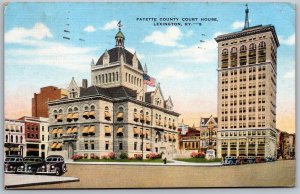 Vtg Lexington Kentucky KY Fayette County Court House 1940s Linen View Postcard