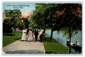 1916 View of Horlick Park, Racine, Wisconsin WI Posted Antique Postcard 