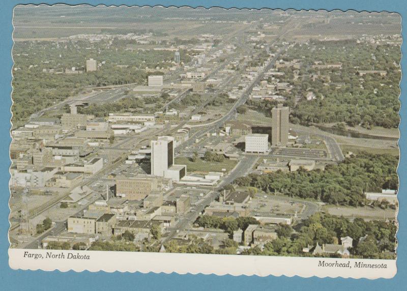 Fargo, North Dakota Postcard Aerial View Moorhead, Minnesota