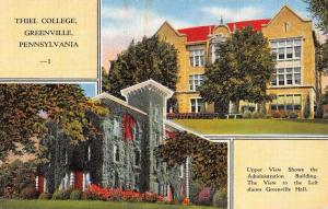 Greenville Pennsylvania Thiel College Admin Bldg Antique Postcard K71644