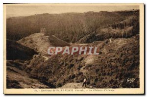 Old Postcard Around Saint Flour Cantal Chateau of Alleuze