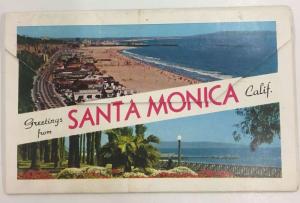 Santa Monica California Beach Scene Souvenir Folder Antique Postcard K106238