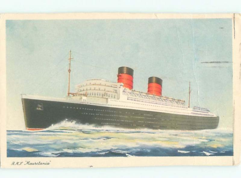 c1910 Postcard Ad CUNARD LINES RMS MAURETANIA CRUISE SHIP BOAT AC7268