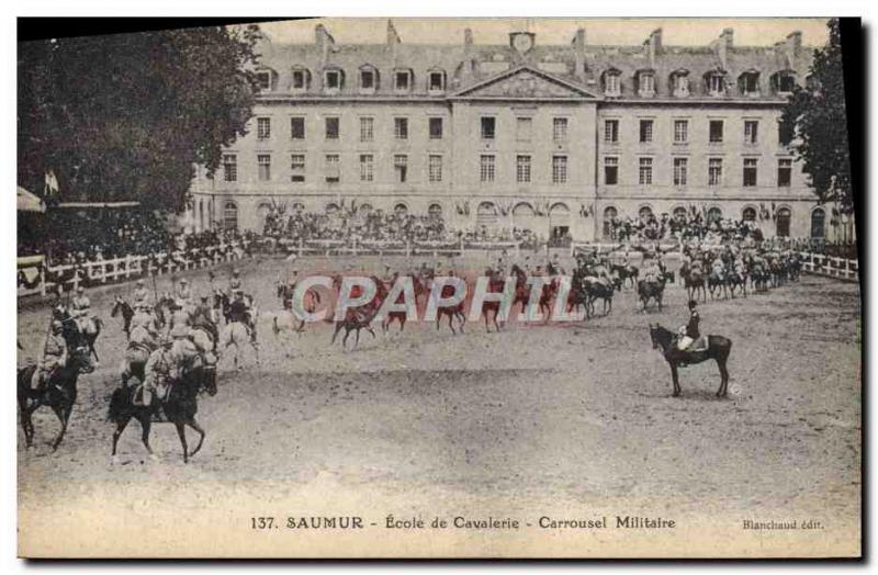 Old Postcard Horse Riding Equestrian School Saumur Cavalry military Carousel