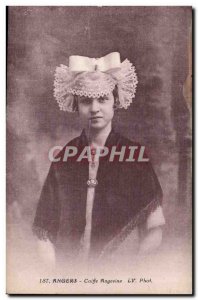 Old Postcard Folklore Angers Angevine Headdress Costume Hat