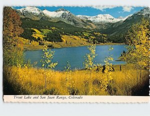 Postcard Trout Lake and San Juan Range, Colorado