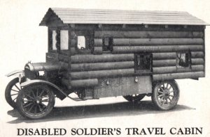 WWI Disabled Soldier Travel Cabin Motorhome Truck Postcard