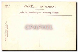 Postcard Old Paris while strolling Garden Luxambourg