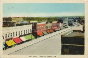 Fifth Street Lethbridge Alberta Unused PECO Postcard H2