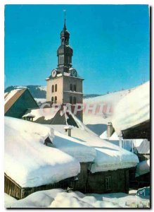 Postcard Modern Colors and Light of France Megeve (Haute Savoie) The church t...