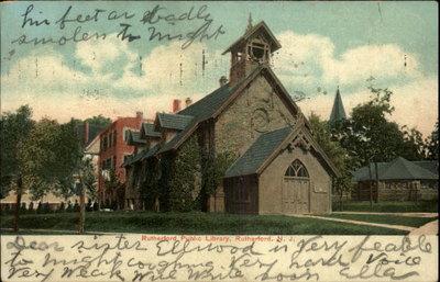 Rutherford NJ Public Library c1910 Postcard