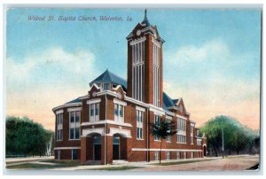 1914 Walnut St. Baptist Church Chapel Exterior Building Waterloo Iowa Postcard