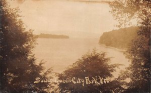 Queen City Park Vermont Sunset  Scenic View Real Photo Postcard AA67558