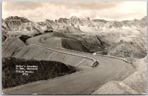 Satan's Speedway South Dakota Badlands Highway Road Real Photo RPPC Postcard