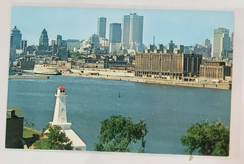 Vintage Postcard: St. Helen's Island- Lighthouse, cruiseship, water