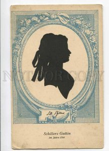 279898 SCHILLER Gattin Wife SILHOUETTE vintage PC