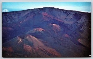 Maui Hawaii~Aerial View From South Of Haleakala~Shield Volcano~Vintage Postcard