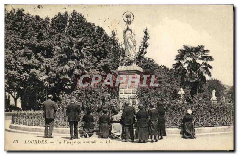 Old Postcard The Crowned Virgin Lourdes