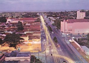 Natal at Night Aerial Illuminations Brazil Postcard