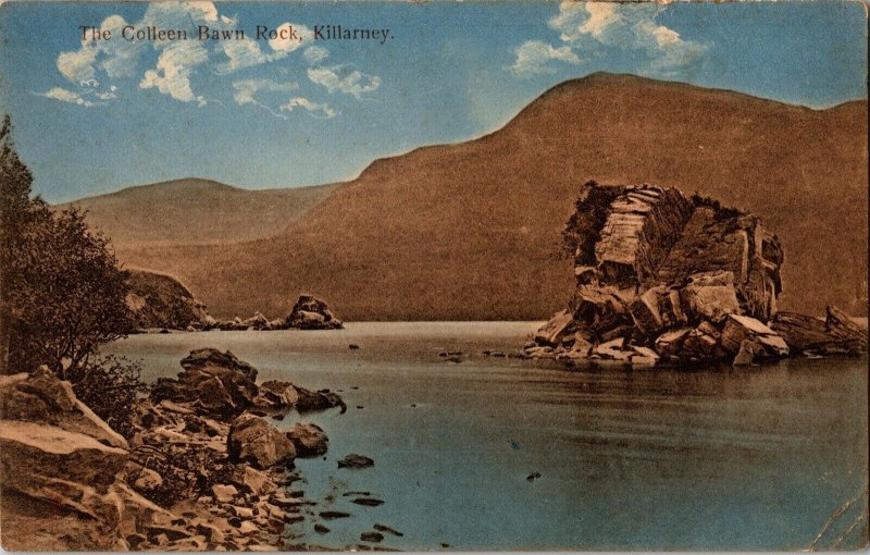 Colleen Bawn Rock Killarney Antique Divided Back Postcard 1/2 Stamp PM Fergus PM 
