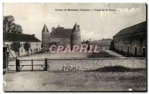 Old Postcard Chateau De Bernesq Facade On The Farm