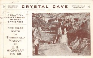 J57/ Springfield Missouri Postcard c1910 Crystal Cave US Highway 65   257