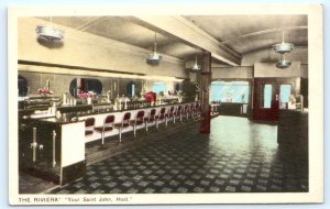 SAINT JOHN, New Brunswick Canada ~ RIVIERA RESTAURANT c1940s Roadside  Postcard