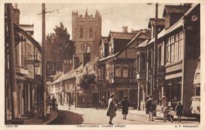 Christchurch England UK Church Street Scene Antique Postcard K98123