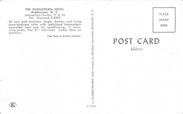 Middletown Motel New York Postcard
