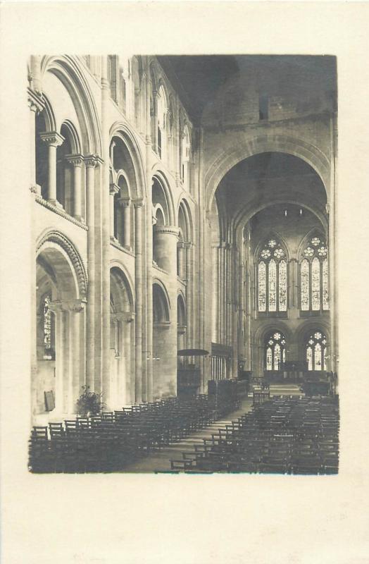 Lot 5 early real photo postcards church interiors to identify