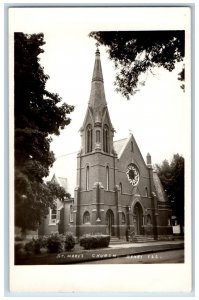 Henry Illinois IL Postcard St. Mary's Church c1950's RPPC Photo Vintage