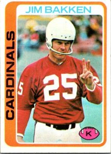 1978 Topps Football Card Jim Bakken St Louis Cardinals sk7134