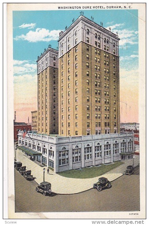 Washington Duke Hotel, Durham, North Carolina, 1936 PU