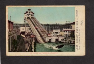 CA Chutes Amusement Park Boat Ride San Francisco California UDB 1906 Postcard