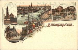 Gruss Aus Bremerhaven Germany c1900 Multi View Postcard