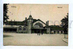 523198 1907 Germany Kolberg Poland Kolobrzeg Train Station Vintage postcard