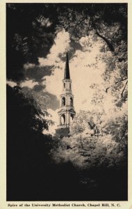 USA NC Chapel Hill Spire of University Methodist Church Vintage Postcard C275