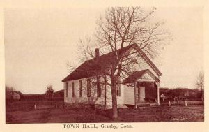 Granby Connecticut Town Hall Street View Antique Postcard K72237