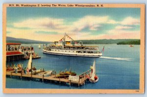 1948 Lake Winnipesaukee New Hampshire Postcard M.V. Mt. Washington II Weirs Lake