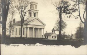 Winchester CT Church on the Green c1905 Real Photo Postcard jrf