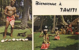 Tahiti, South Seas, Inigenous Man & Beautiful Women, Folk Costumes, Oceania