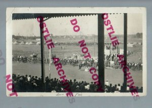 Des Moines IOWA RPPC 1912 TRAINED HORSE ACT Horses STATE FAIR Grandstand Show