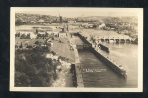 RPPC SEATTLE WASHINGTON US GOVERNMENT LOCKS AERIAL REAL PHOTO POSTCARD