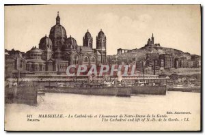 Postcard Old Marseille The Cathedral and the Elevator of Our Lady of the Guard